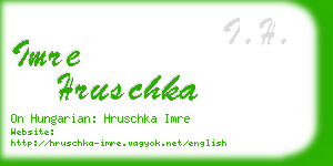 imre hruschka business card